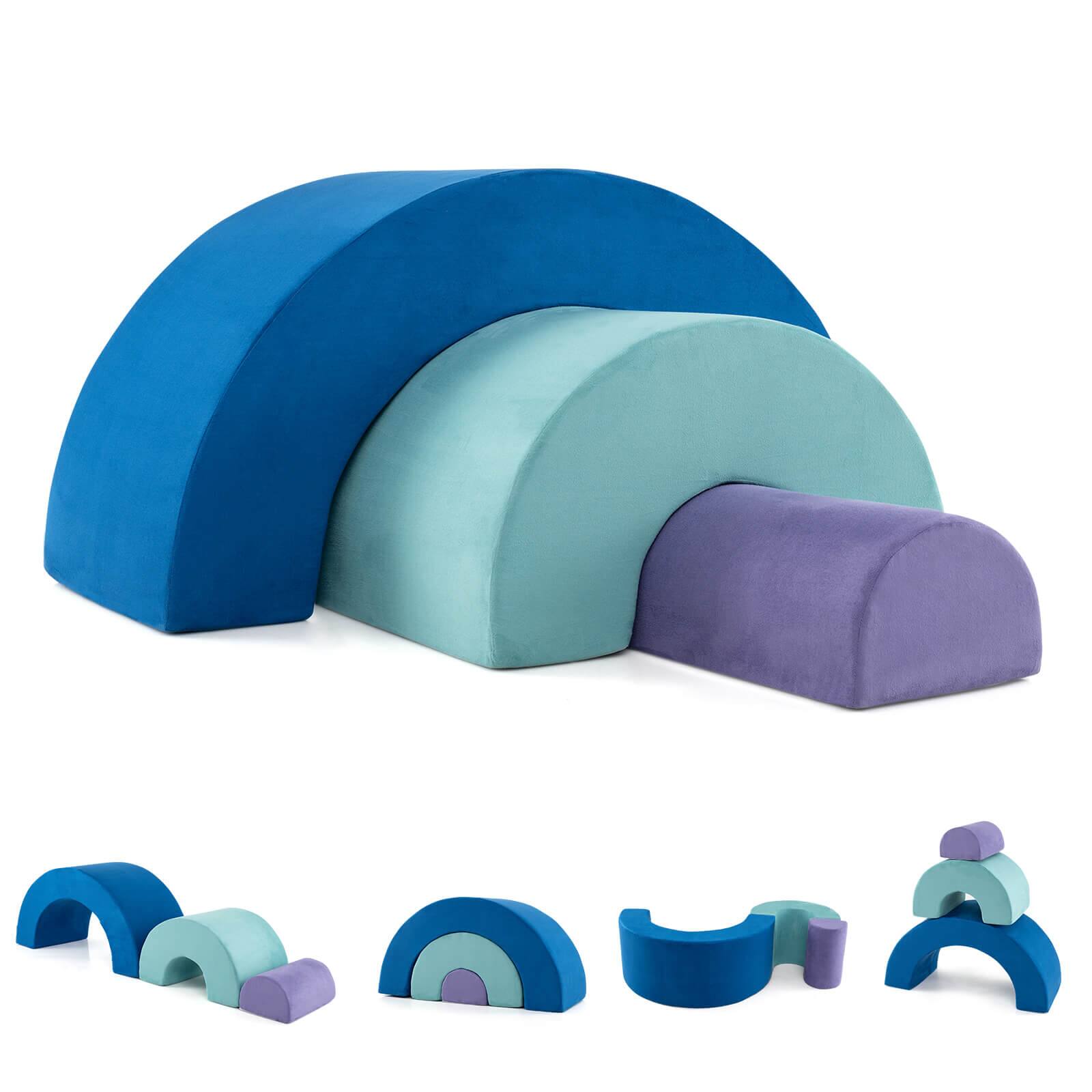 Front. Costway - Costway Rainbow Arc Climber Playset Foam Climbing Blocks with Machine Washable Covers - Multicolor.
