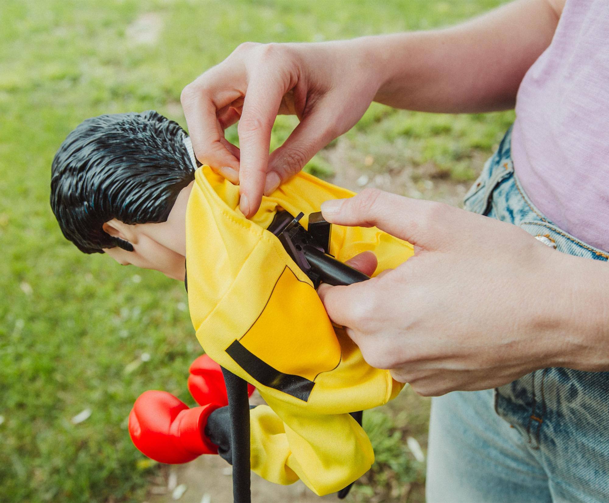 Alt View 5. Toynk - Rocky Reachers Rocky Balboa 13-Inch Boxing Puppet Toy | Toynk Exclusive - Yellow.