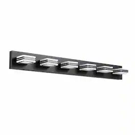 RYHNUYNE - 6‑Light LED Vanity Light,40" Modern Bathroom Wall Light Fixture, Over Mirror Bath Vanity Lighting - Black