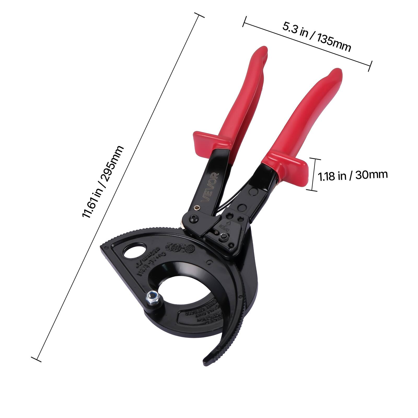 5.3 in / 135mm  
11.61 in / 295mm  
1.18 in / 30mm