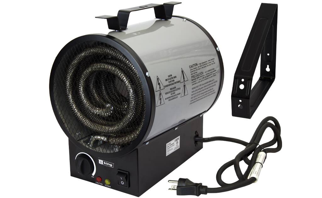 King - Electric PGH2440TB 3750-watt 240-volt Garage Heater with Mounting Bracket - Gray
