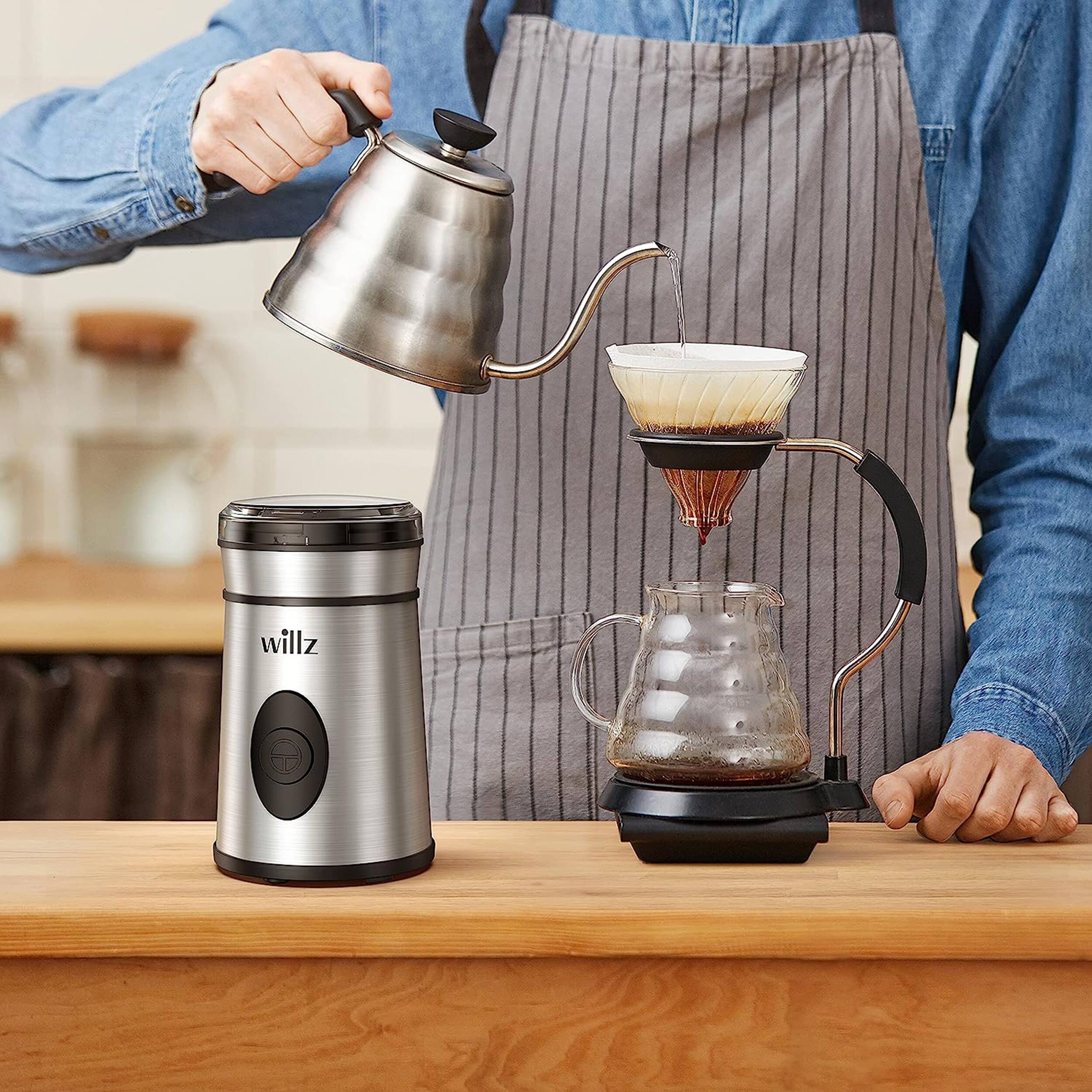 Alt View 6. Willz - Willz 50 Gram Stainless Steel Blade Electric Coffee Grinder in Silver - Silver.