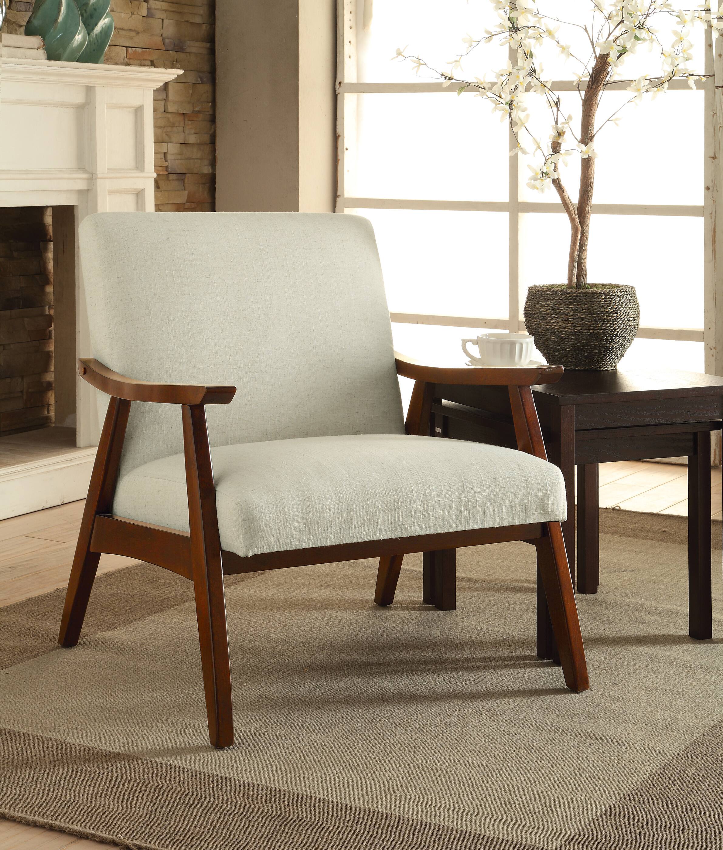 Alt View 12. OSP Home Furnishings - Davis Mid-Century Fabric Armchair - Klein Linen.