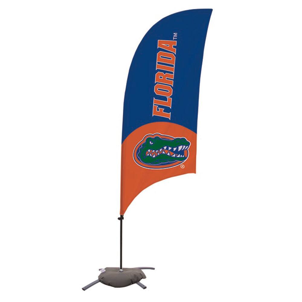 Front. Victory Corps - Florida Gators 7.5' Wordmark Razor Feather Flag & Base - Multicolor.