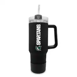 The Fanatic Group - Michigan State Spartans 40oz. Stainless Tumbler with Handle & Removable Straw - Black