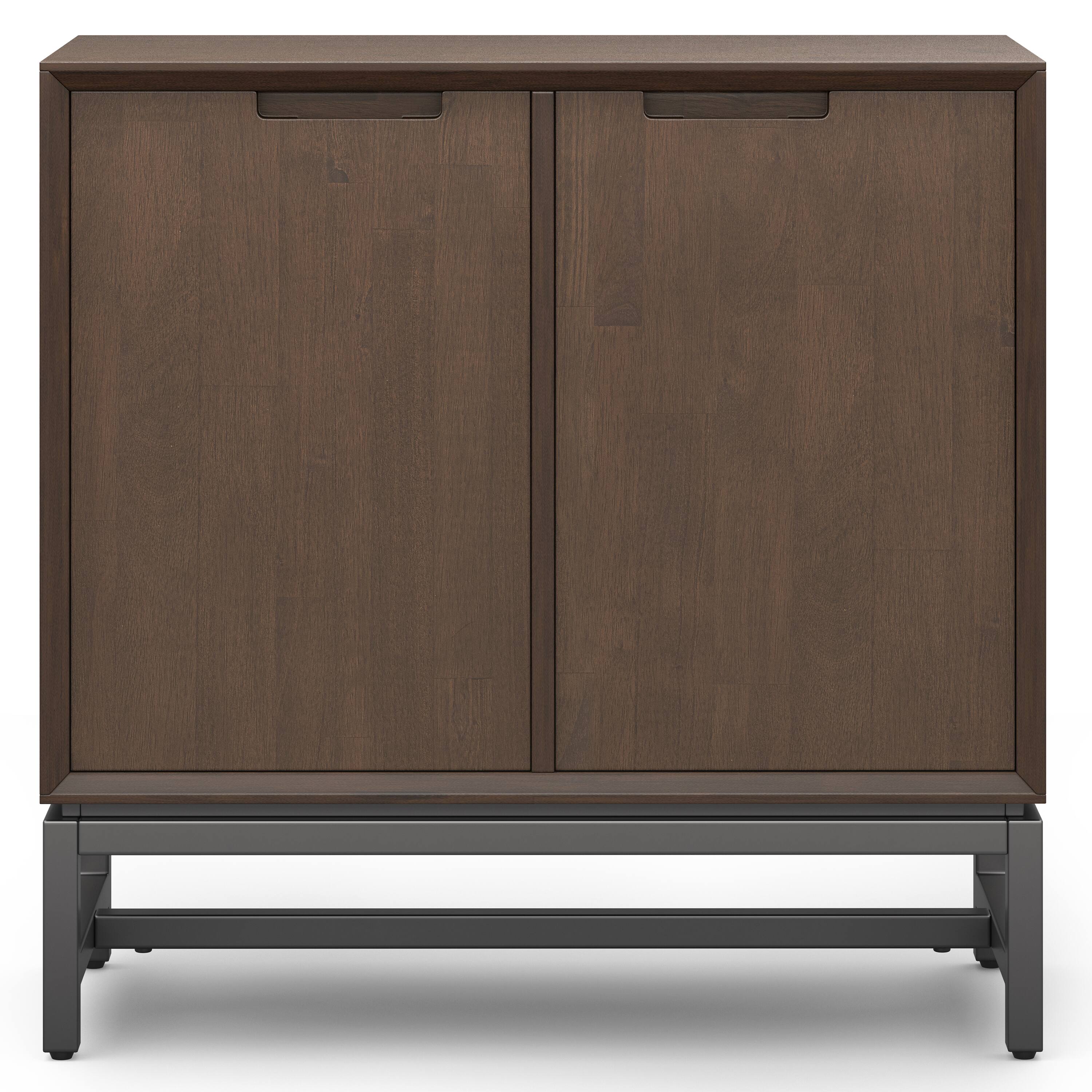 Left. Simpli Home - Banting Solid Wood 32 inch Storage Cabinet in Walnut Brown (Set of 2) - Walnut Brown.