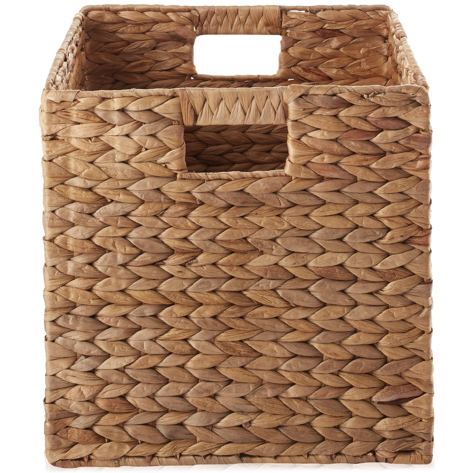 Alt View 3. Casafield - 13 x 13-in Water Hyacinth Storage Baskets - 2 Pack - Cinnamon.