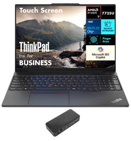 Lenovo - ThinkPad E16 Laptop 16.0 WUXGA (AMD Ryzen 7 7735U, 16GB DDR5, 1TB PCIe SSD, AMD Radeon, Win 11 Pro) - Graphite Black