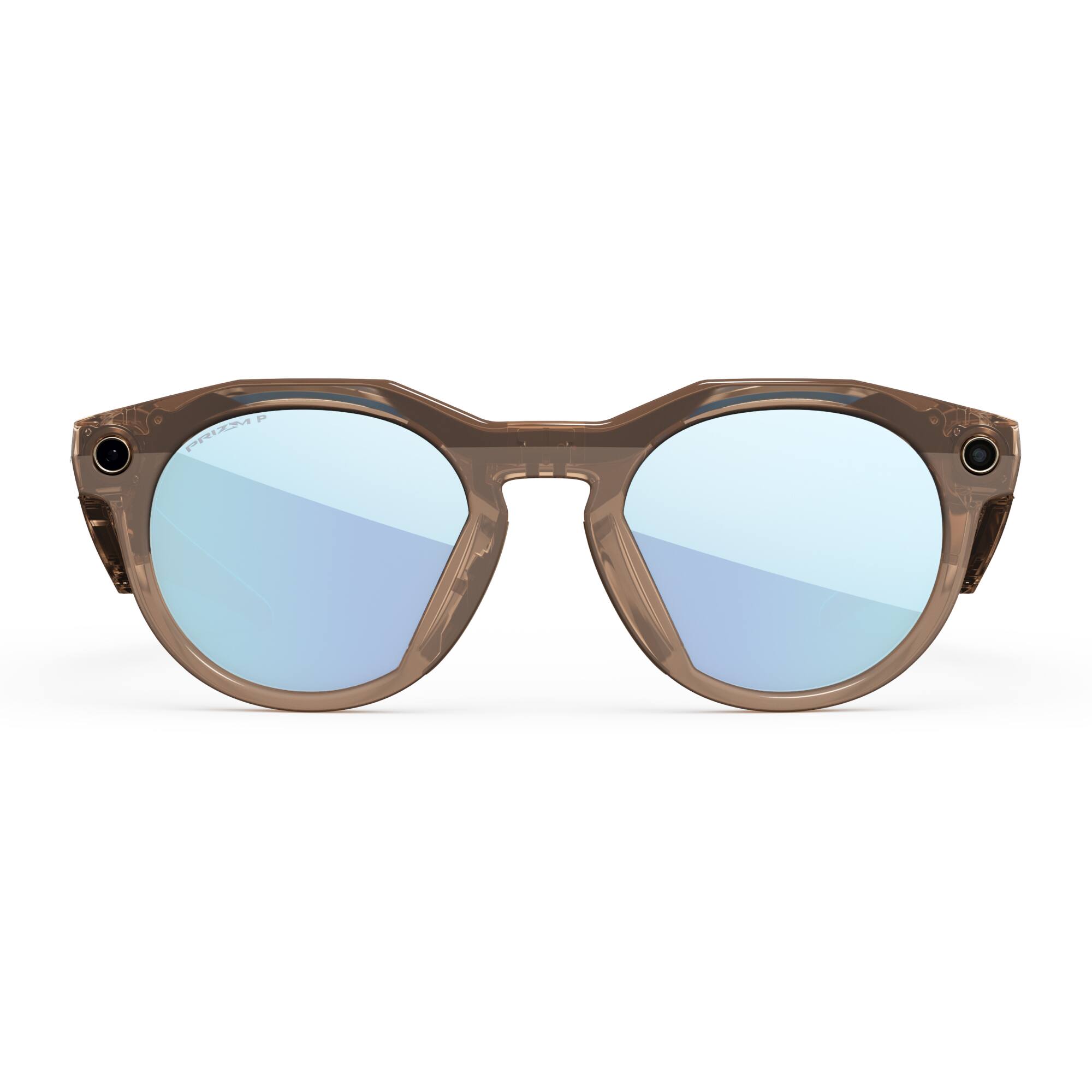 Angle. Oakley Meta - HSTN glasses - with Meta AI, Audio, Photo, Video Compatibility - Prizm Deep Water Polarized Lenses - Brown Smoke.