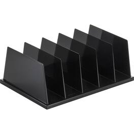 Officemate - Desktop Sorter 5 Compartment 9" x 13.50" x 5" Desktop Plastic - Black