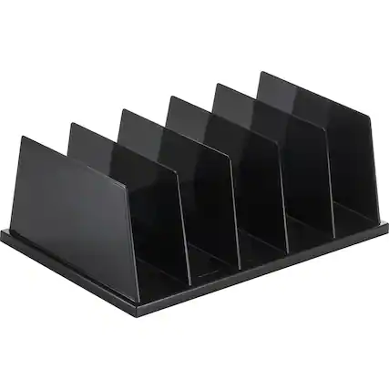 Front. Officemate - Officemate Desktop Sorter 5 Compartment 9" x 13.50" x 5" Desktop Black Plastic - Black.
