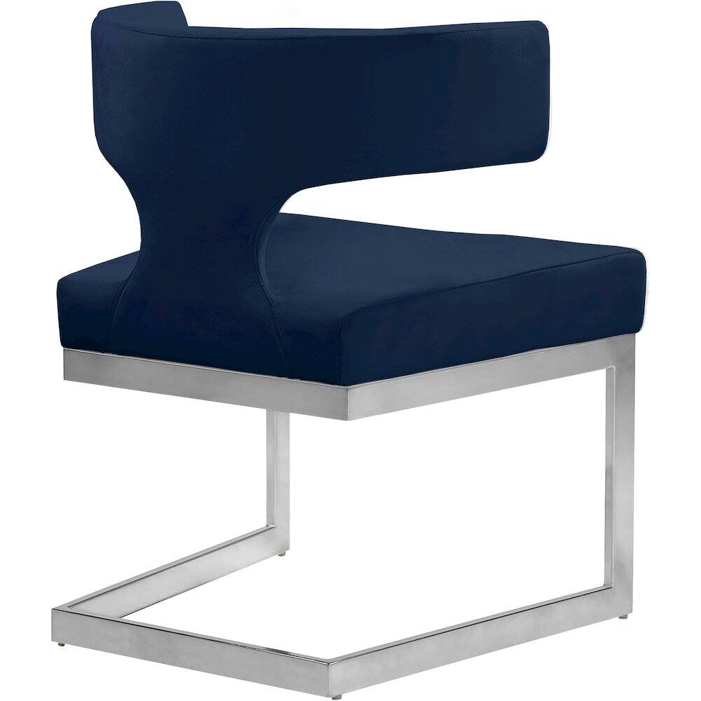 Alt View 4. Meridian Furniture - Alexandra Navy Velvet Dining Chair - Blue.