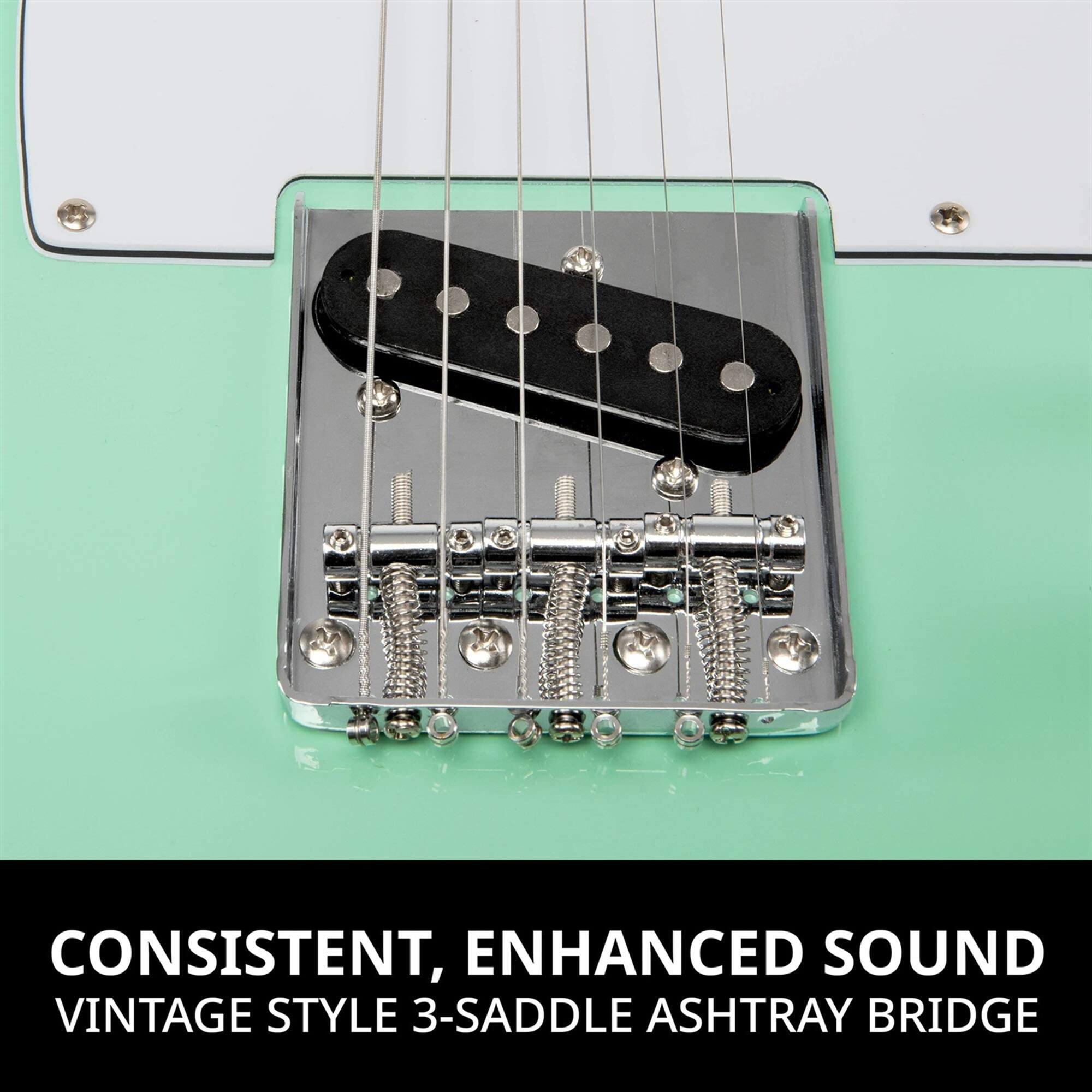 CONSISTENT, ENHANCED SOUND
VINTAGE STYLE 3-SADDLE ASHTRAY BRIDGE