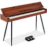 Best Choice Products - Modern 88 Key Fully Weighted Desk Style Digital Piano w/ Metal Legs - Natural