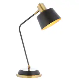 Jonathan Y - Rochelle 23" Metal LED Task Lamp - Black/Brass gold