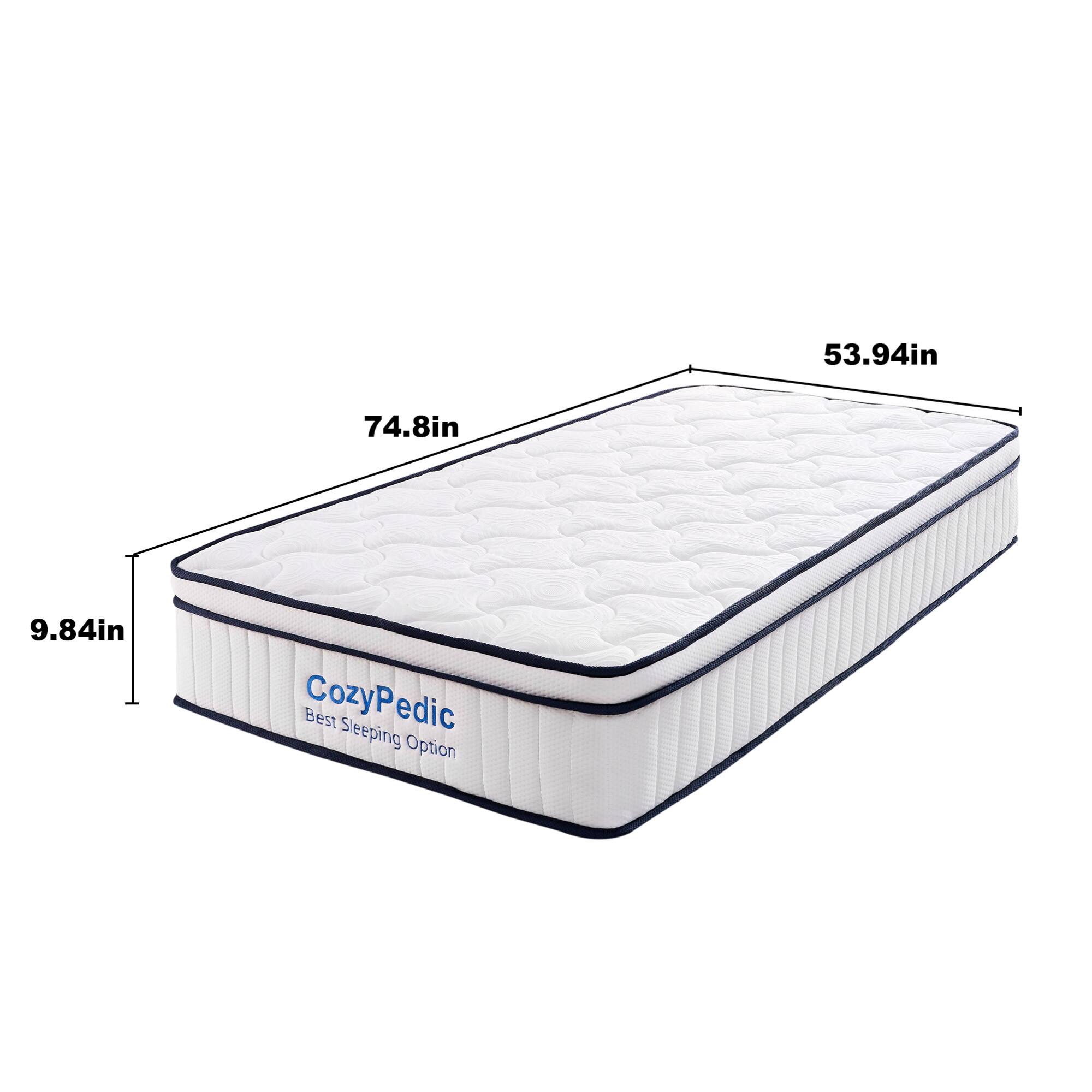 53.94in  
74.8in  
9.84in  
CozyPedic  
Best Sleeping Option