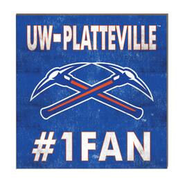 Jardine - Wisconsin-Platteville Pioneers 10" x 10" #1 Fan Plaque - Blue