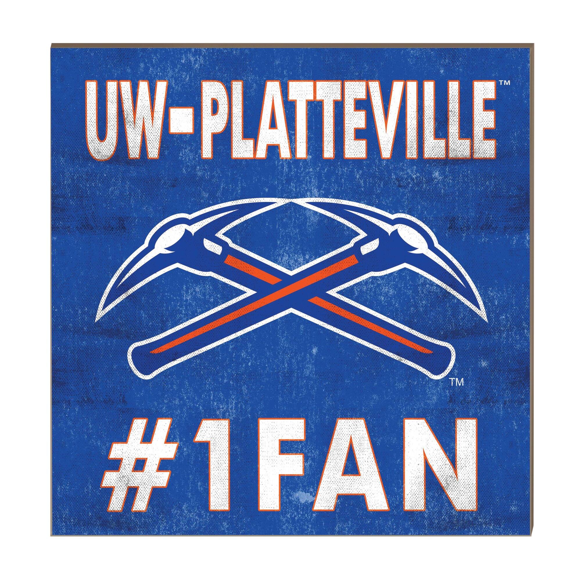 Wisconsin-Platteville Pioneers 10" x 10" #1 Fan Plaque