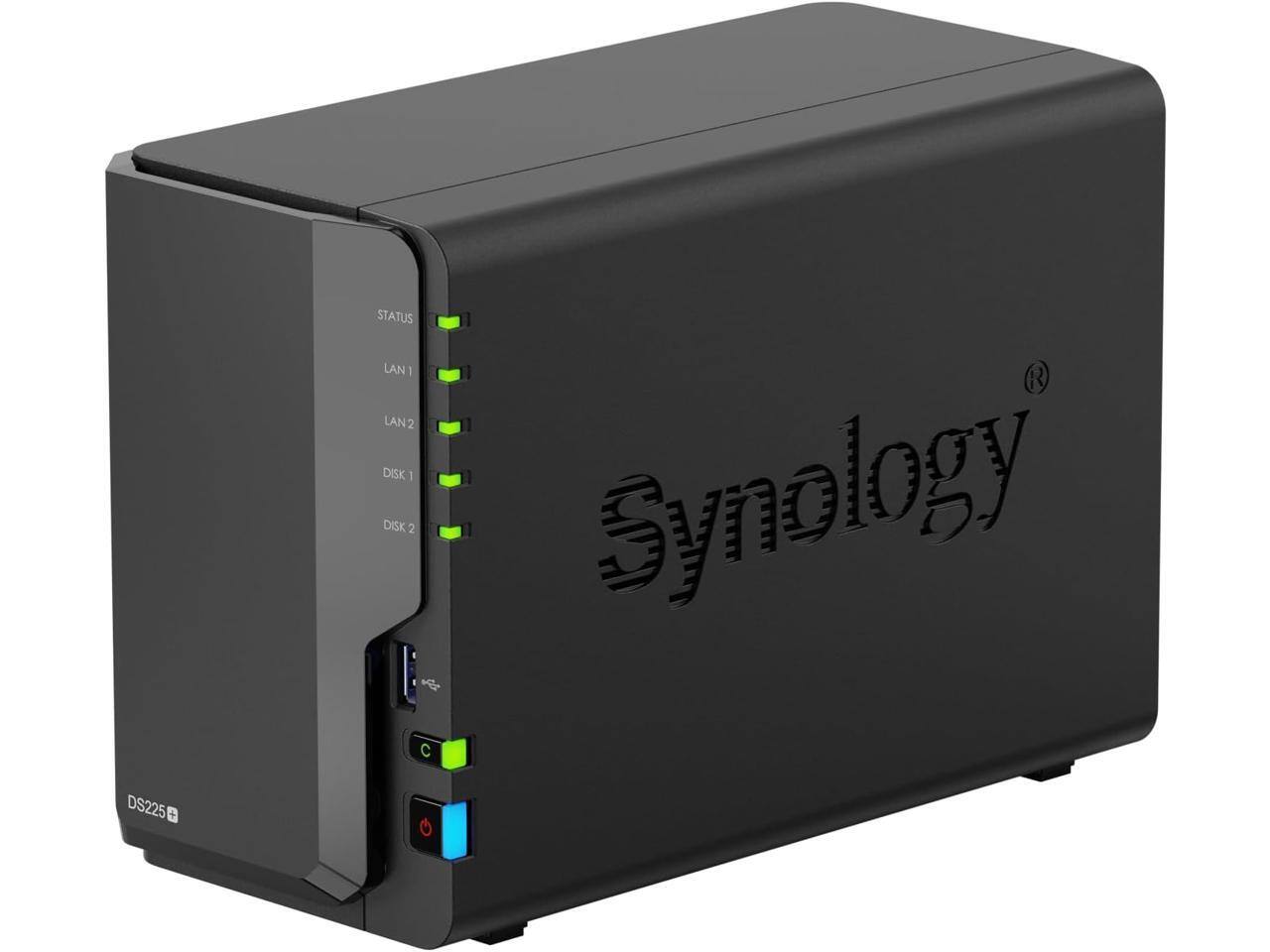 DS225  
STATUS  
LAN 1  
LAN 2  
DISK 1  
DISK 2  
Synology