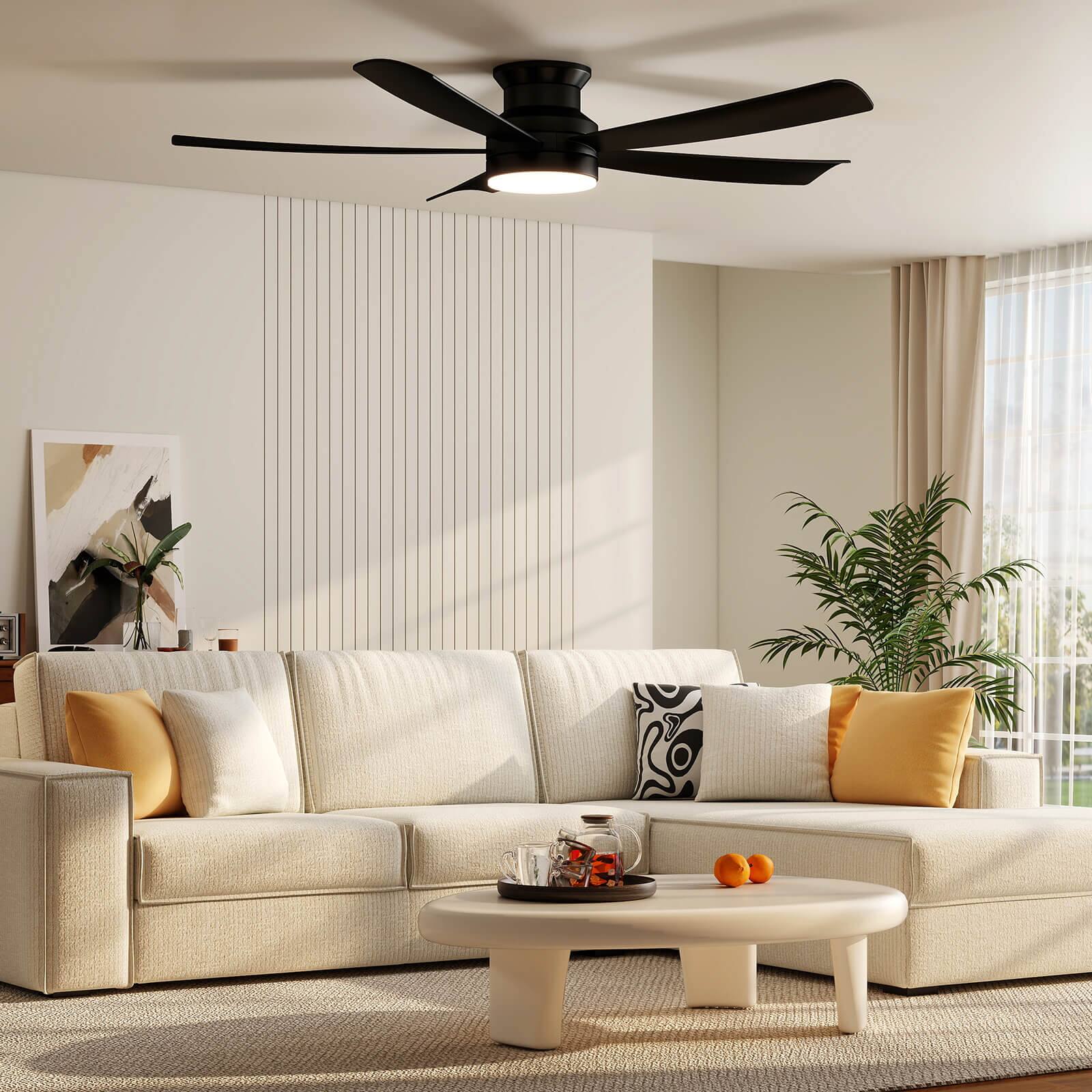 Alt View 1. Costway - Costway 52" Ceiling Fan with Lights and Remote Control & Quiet Reversible Motor - Black.
