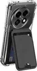 Angle. SaharaCase - Venture Series Wallet Case for OnePlus 13R - Clear/Scorpion Black.