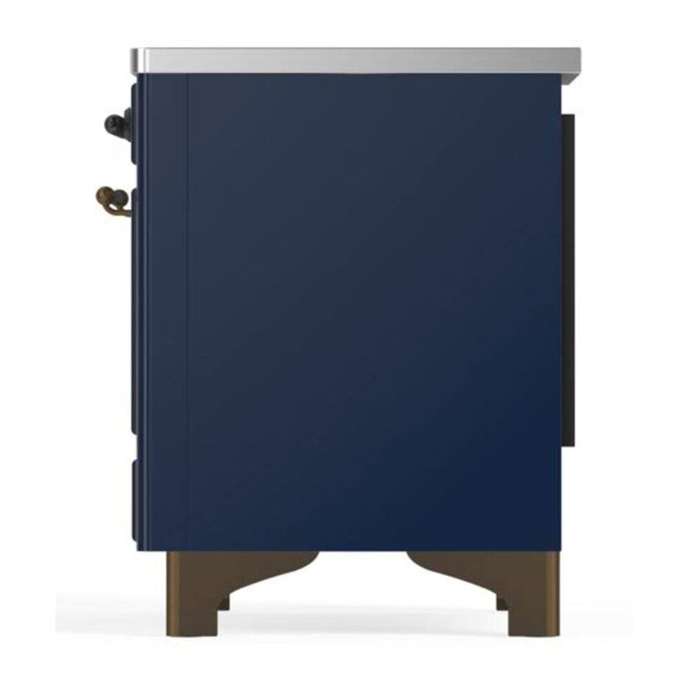 Alt View 4. ILVE - ILVE Majestic II 36 inch Induction Range with 5 Elements (Midnight Blue, Burnished Trim) - Midnight Blue.