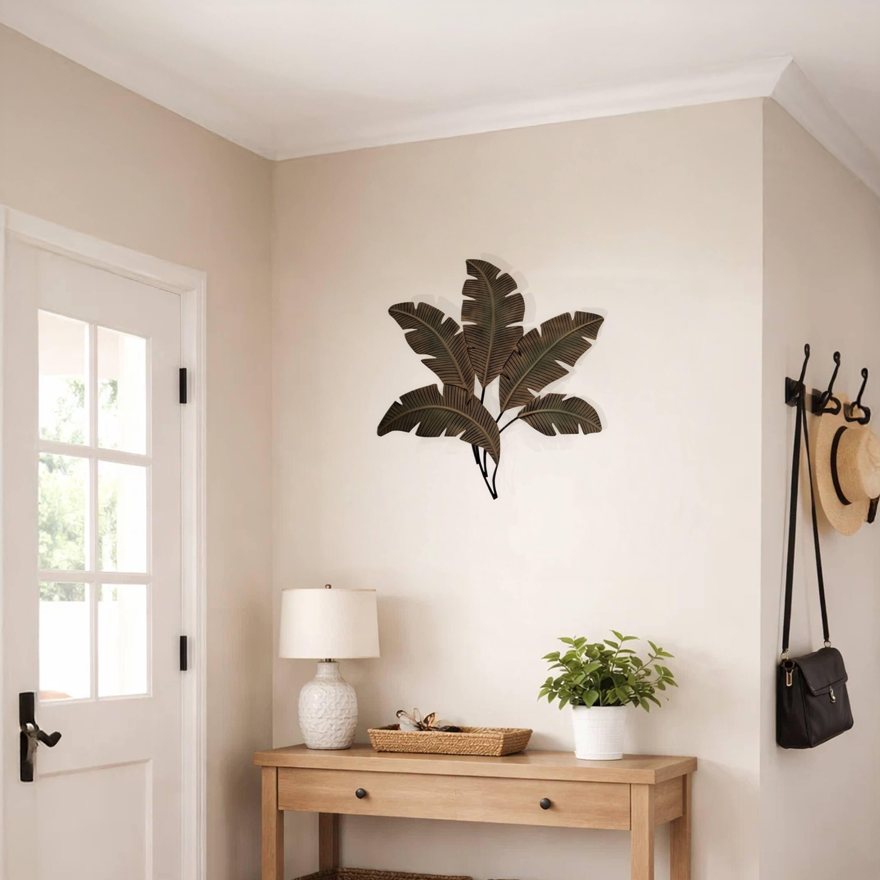 Alt View 7. Manhattan Lane - 35 Inch Tropical Metal Palm Leaf Wall Mount Accent Décor - Yellow, Green, Black.