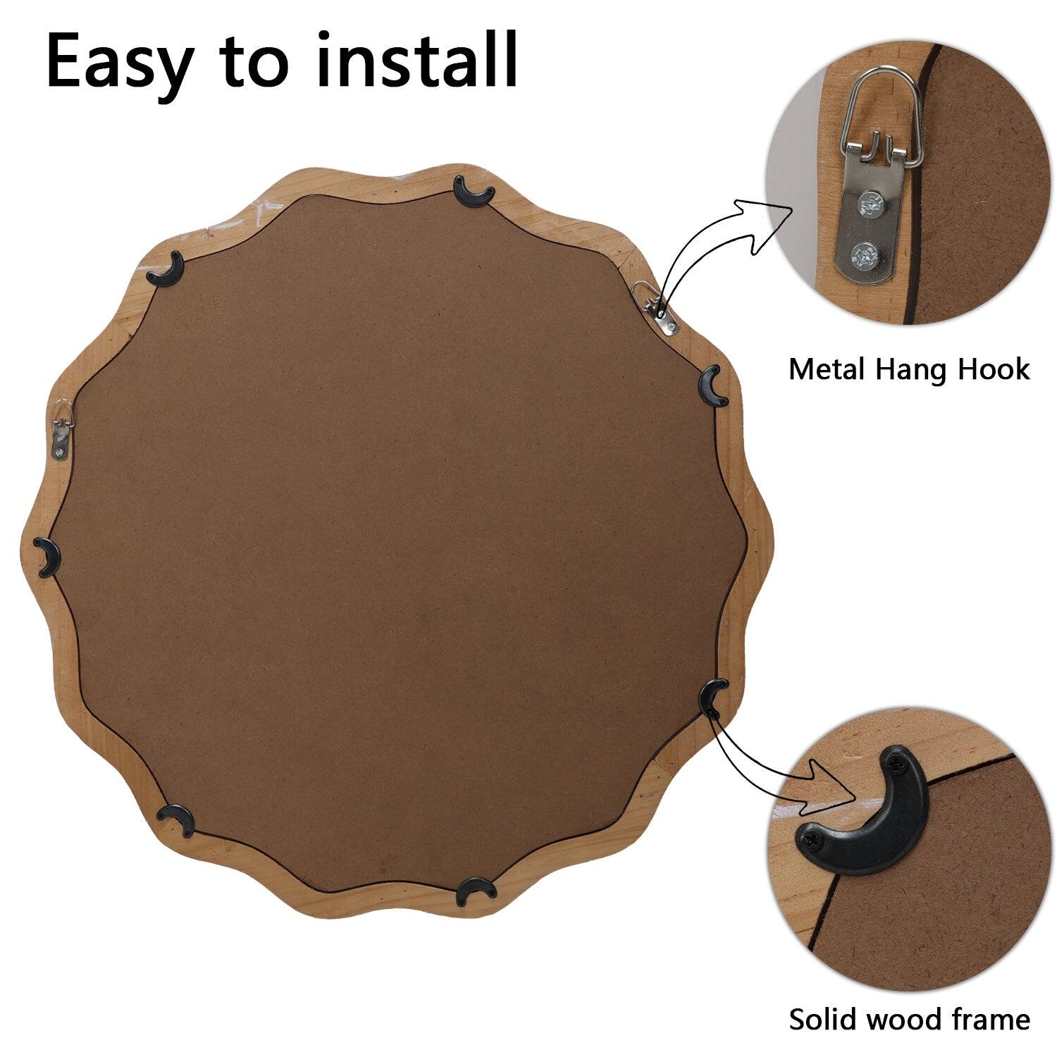 Easy to install

Metal Hang Hook

Solid wood frame