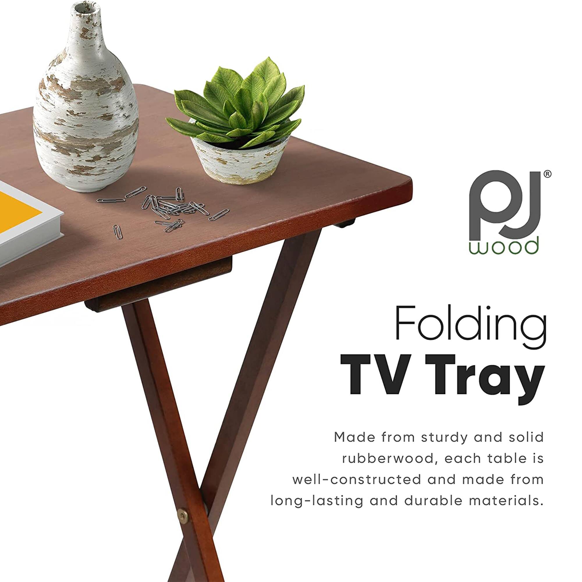PJ Wood Folding TV Tray

Made from sturdy and solid rubberwood, each table is well-constructed and made from long-lasting and durable materials.