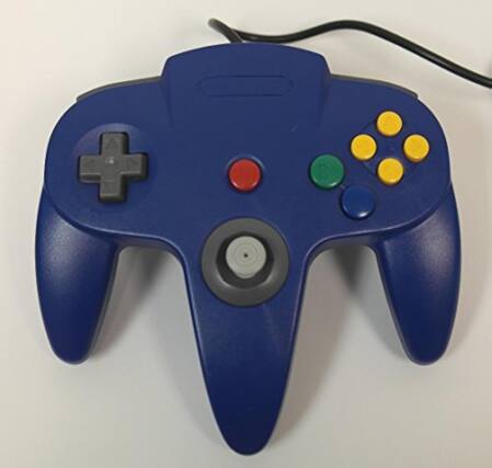 Front. Mars Devices - Blue Replacement Controller for Nintendo N64 - Blue.