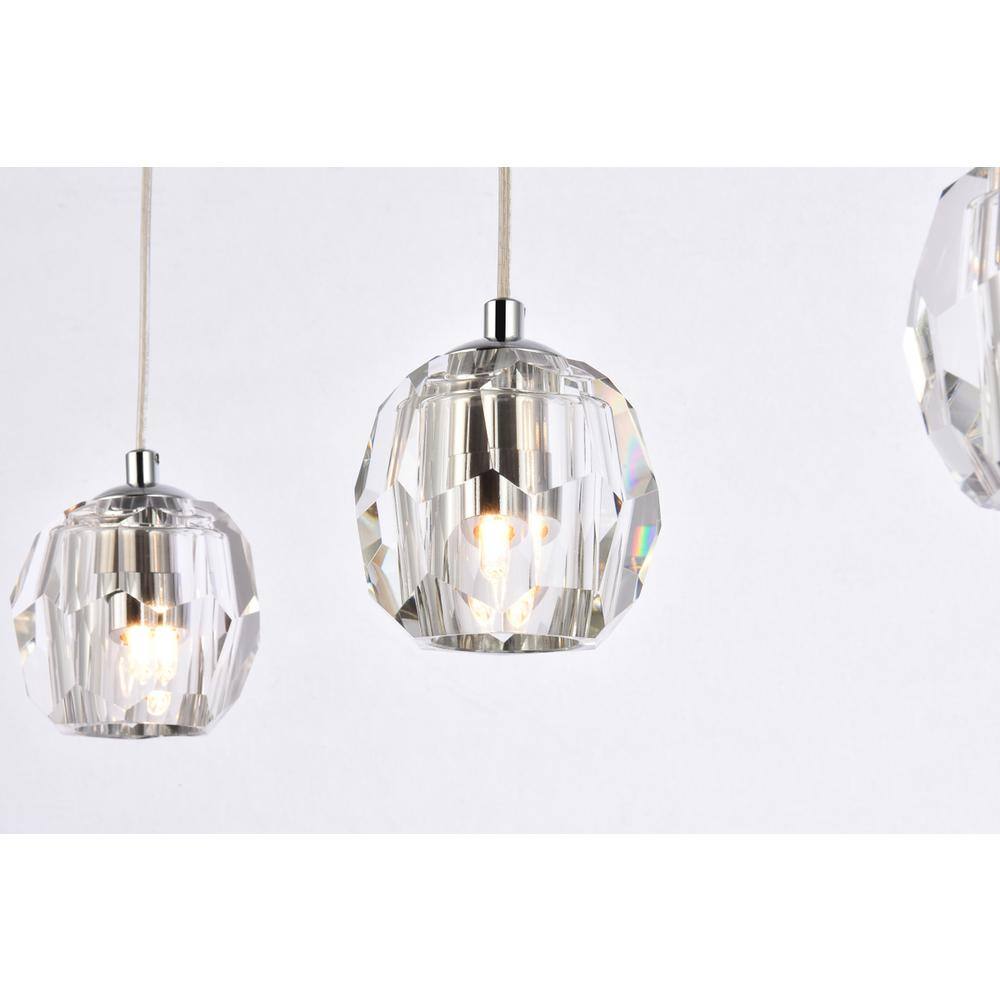 Alt View 2. Elegant Lighting - Eren 3 lights Chrome pendant - Chrome.