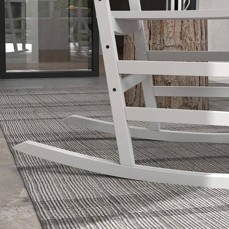 Alt View 2. Resenkos - Resenkos 2-Piece Patio Rocking Chairs with Side Table, Smooth Armrests, High-Back, Garden-Friendly, White - White.