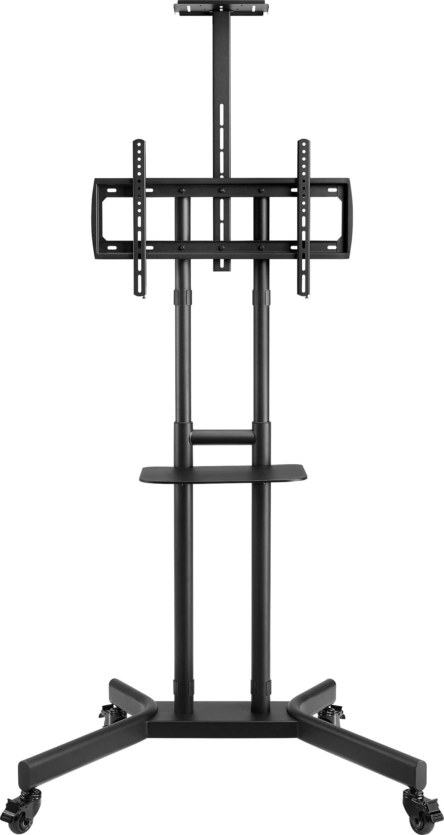 Insignia™ - Mobile TV Cart with Shelves for Most 32-90" TVs - Black - Front_Zoom