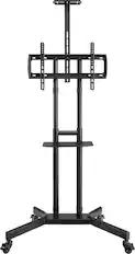 Front. Insignia™ - Mobile TV Cart with Shelves for Most 32-90" TVs - Black.