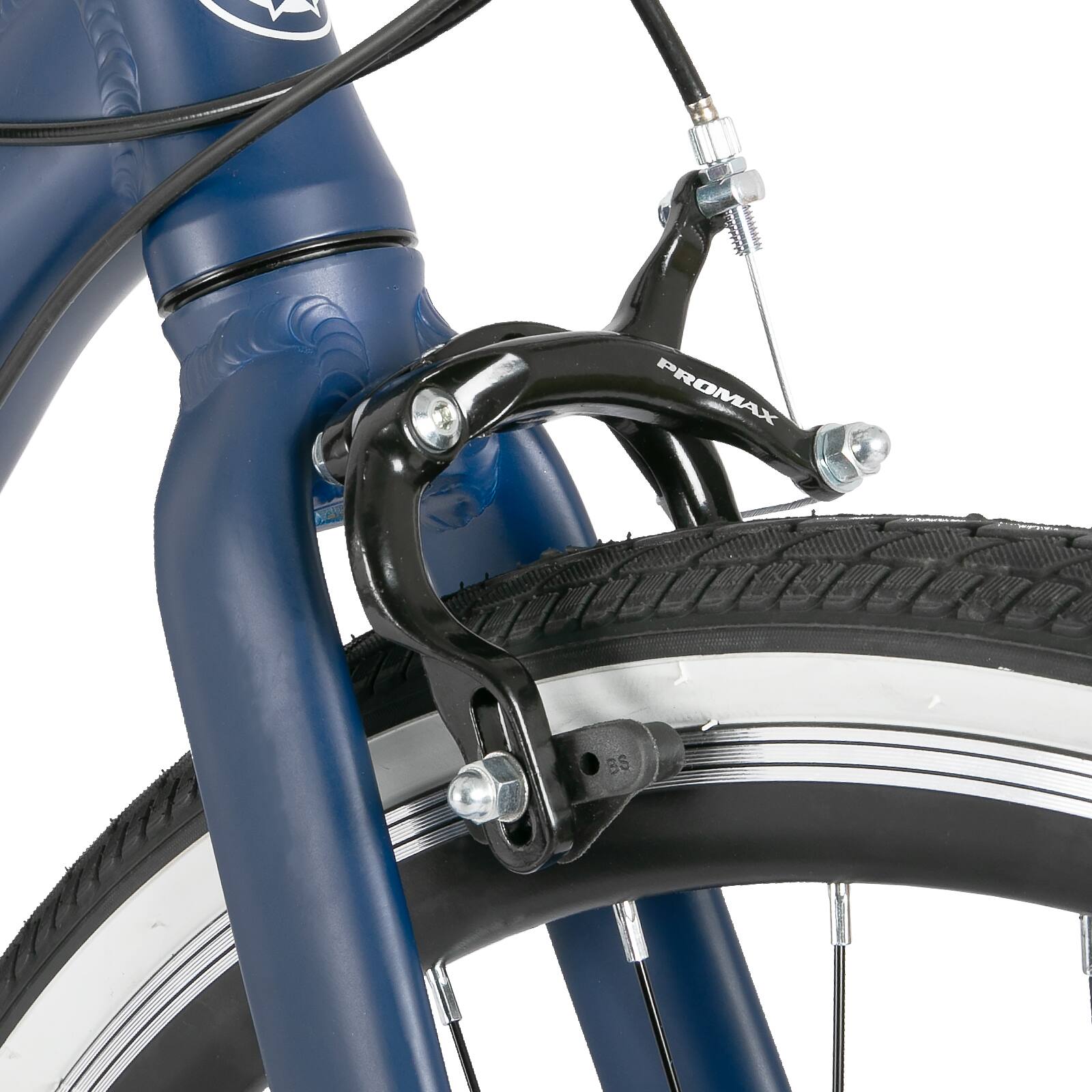 Alt View 6. HILAND - HILAND Flow 700C Adult Hybrid Bike, 7 Speeds Commuter Bicycle for Men Women, Aluminum Alloy Frame, Blue - blue.