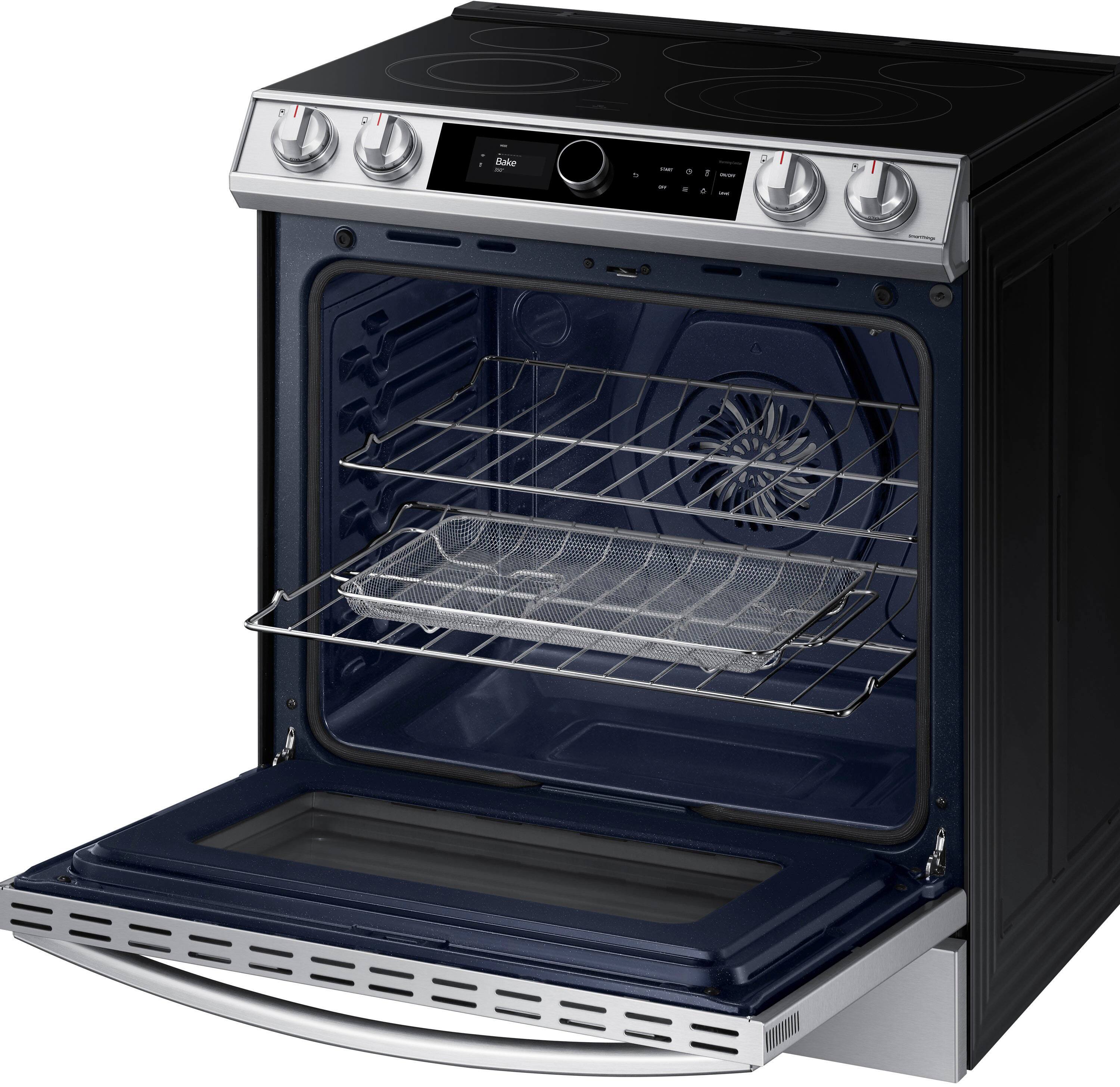 Alt View 16. Samsung - 6.3 cu. ft. Front Control Slide-in Electric Range with Smart Dial, Air Fry & Wi-Fi - Stainless Steel.