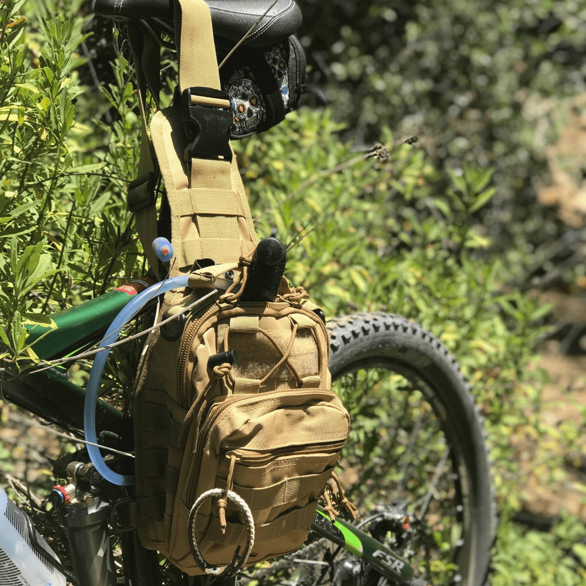 Alt View 3. JupiterGear - Tactical Military Sling Backpack Shoulder Bag Molle Outdoor Daypack Backpack with Adjustable Strap - Khaki.