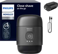 Philips Norelco - Compact Portable Men's Travel Electric Shaver - Black - Front_Zoom
