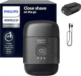 Philips Norelco - Compact Portable Men's Travel Electric Shaver - Black