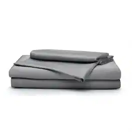 Sleepgram - Viscose from Bamboo Twin Bed Sheet Set with 2 Pillowcases, Grey Stone - Gray