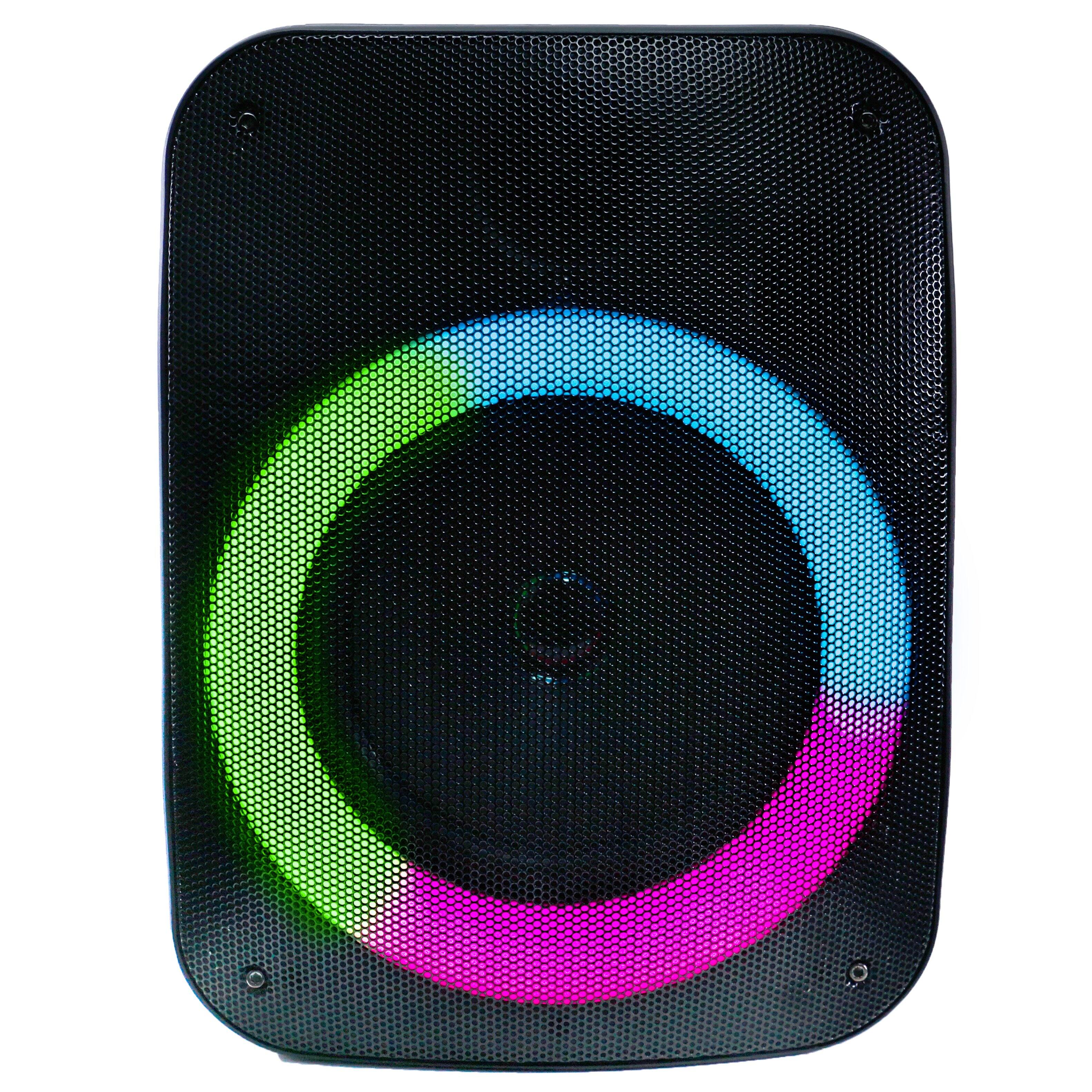 Front. QFX - 6" BT Speaker BT Recharge Wedge Design - Black.