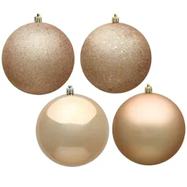 Vickerman - 4" Ball 4 Finish Assorted 12 Box - Cafe Latte