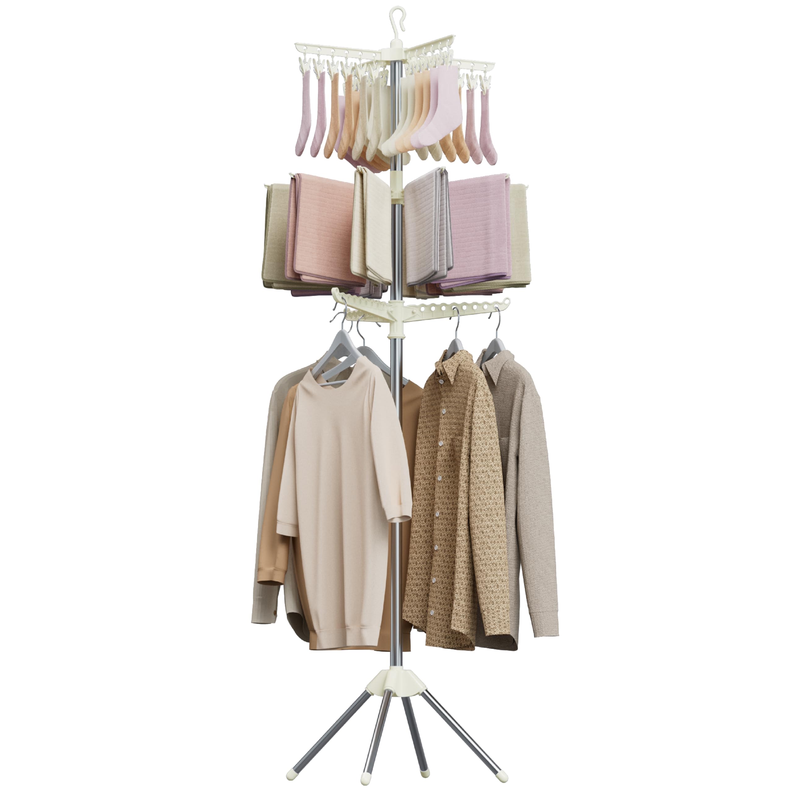 White + Silver 3-Tier