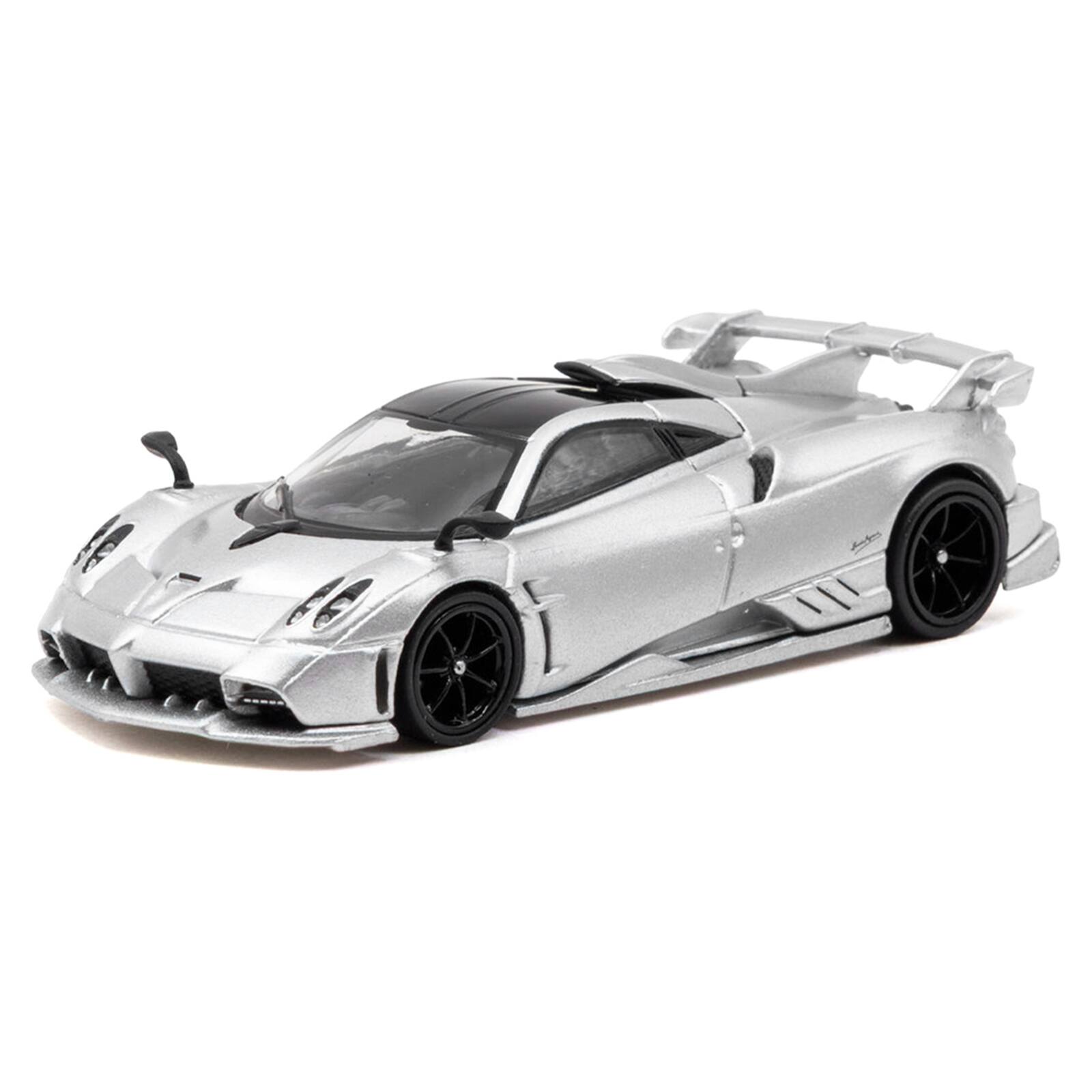 Alt View 2. Tarmac Works - Pagani Imola Matt Silver Metallic with Black Top "Global64" Series 1/64 Diecast Model Car by Tarmac Works.