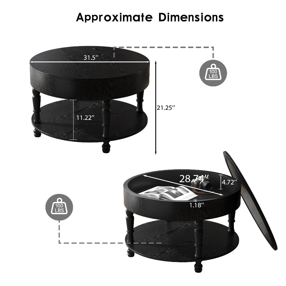 Approximate Dimensions

31.5"  
100 LBS  
21.25"  
11.22"  
28.74" 4.72"  
100 LBS  
H 1.18"