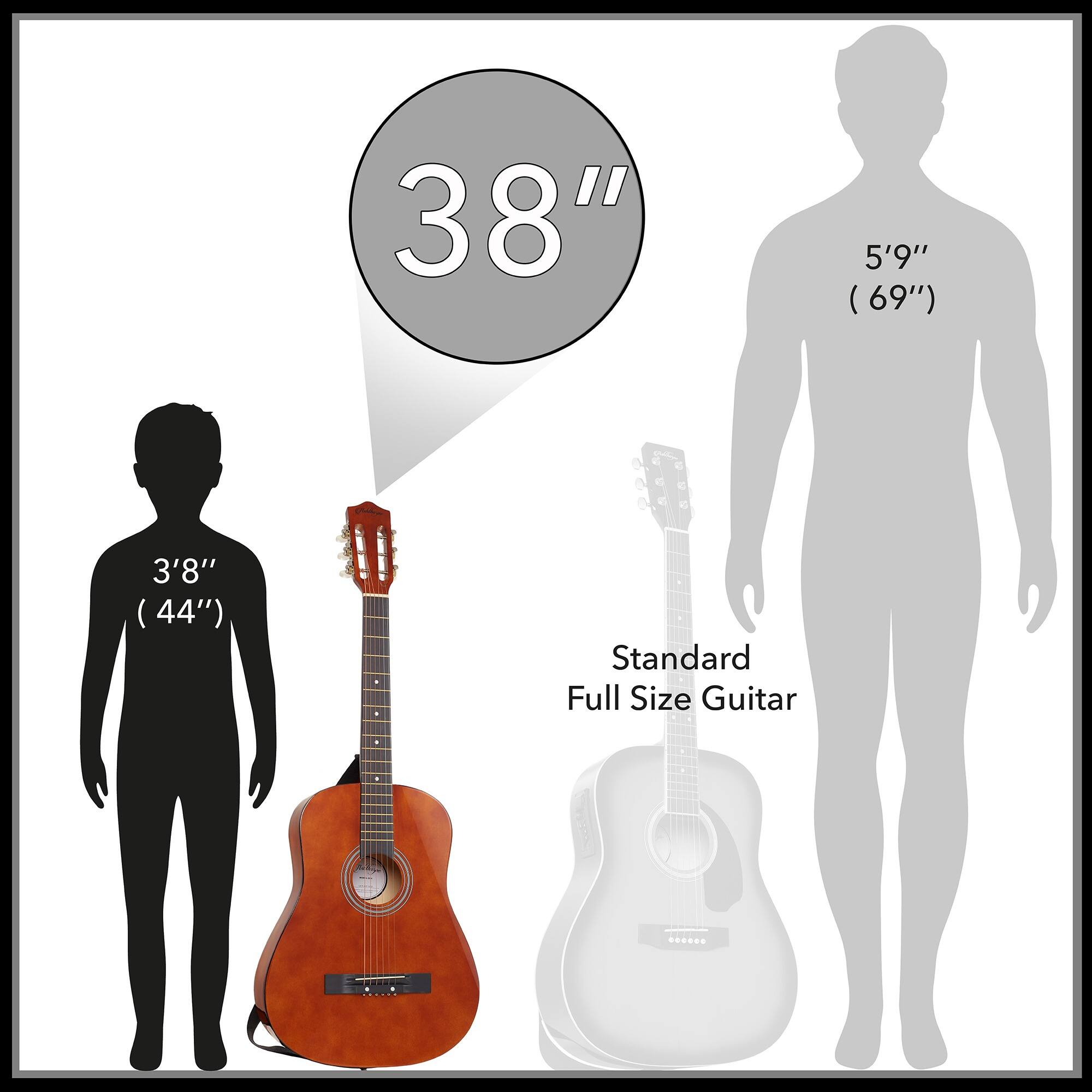 38"  
3'8" (44")  
Standard Full Size Guitar  
5'9" (69")