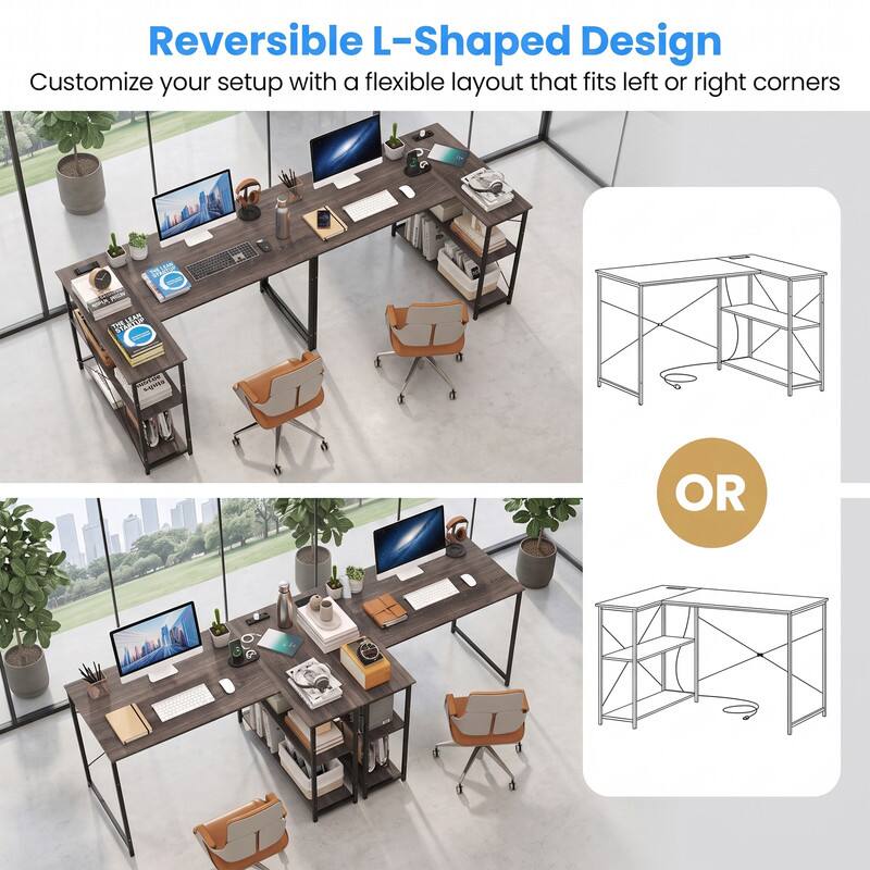 Reversible L-Shaped Design  
Customize your setup with a flexible layout that fits left or right corners