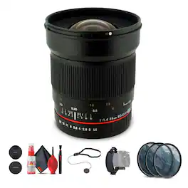 Rokinon - 24mm f/1.4 ED AS UMC Wide-Angle Lens for Sony Bundle - Black
