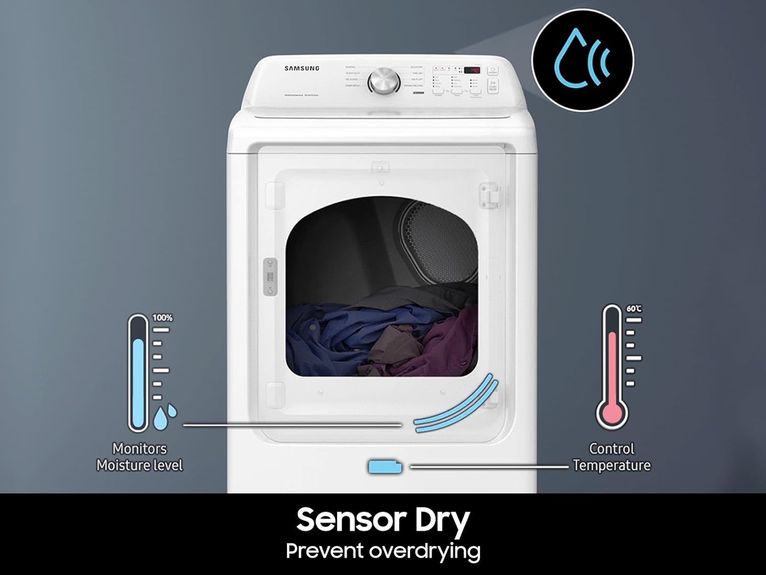 SAMSUNG 14 100% 60 Monitors Moisture level Control Temperature Sensor Dry Prevent overdrying