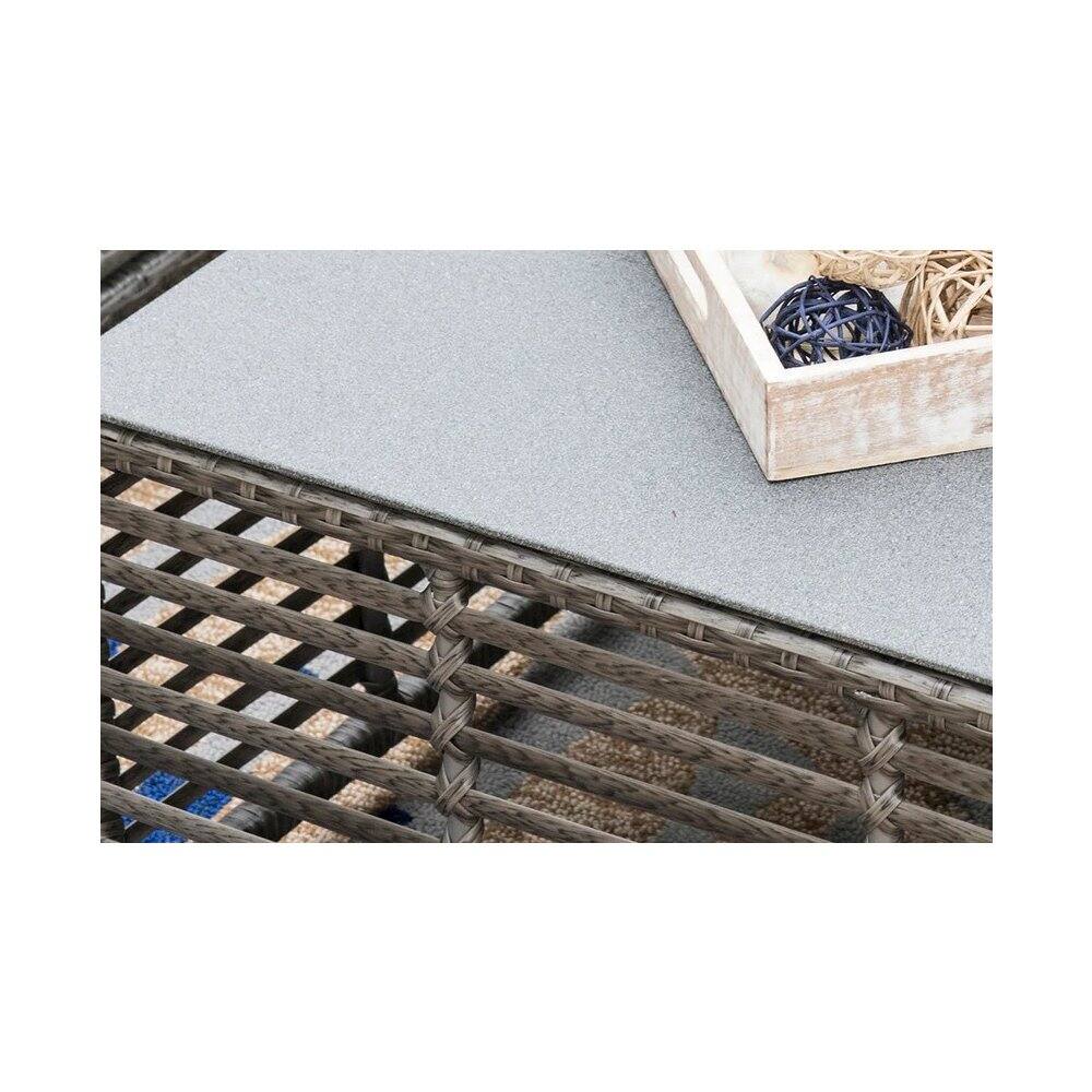 Angle. Panama Jack Outdoor - Panama Jack Graphite Square Coffee Table with glass - Gray.